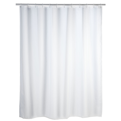Wenko 20151800 Uni Anti-Schimmel Duschvorhang Polyester Weiß waschbar (B x H) 180mm x 200mm