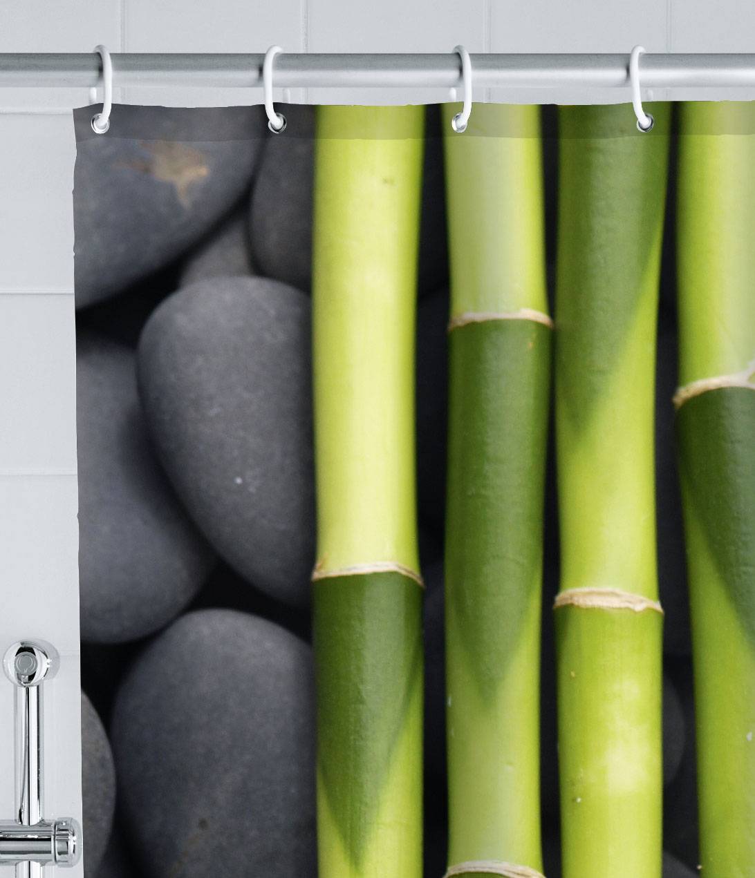 Wenko Duschvorhang (B x H) 180 cm x 200 cm Polyester Mehrfarbig rostfrei, waschbar