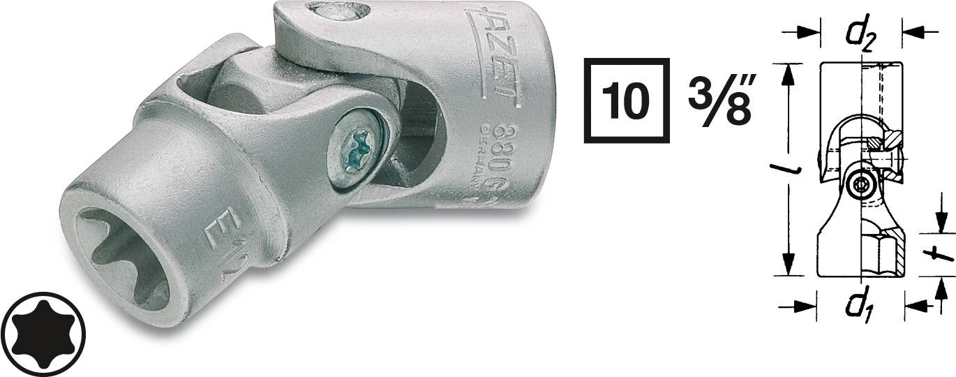 Hazet Gelenk-Steckschlüsseleinsatz 3/8" (10 mm) 880G-E10