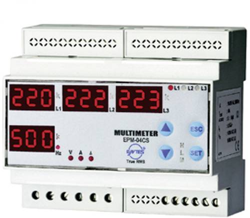ENTES EPM-04C-DIN Programmierbares 3-Phasen DIN-Schienen-AC-Multimeter EPM-04C-DIN Spannung, Strom,