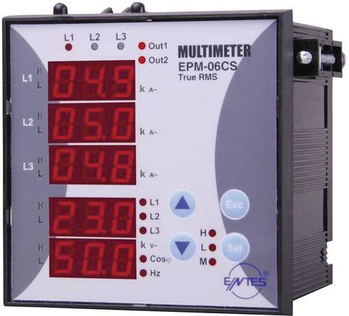 ENTES EPM-06-96 Programmierbares 3-Phasen Einbau-AC-Multimeter EPM-06-96 Spannung, Strom, Frequenz,