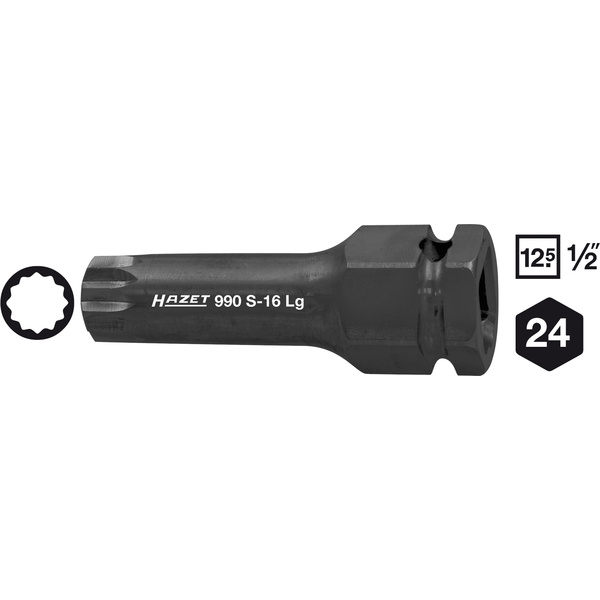 Hazet Kraft-Steckschlüsseleinsatz 1/2" (12.5 mm) 990S-14LG