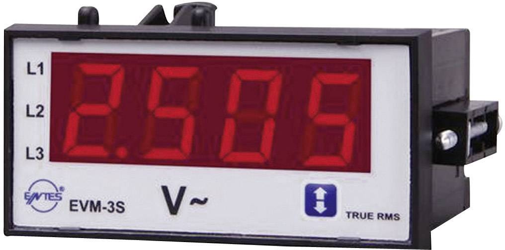 Digitales Voltmetermodul zeigt '250.5' in Rot auf weißem Hintergrund.