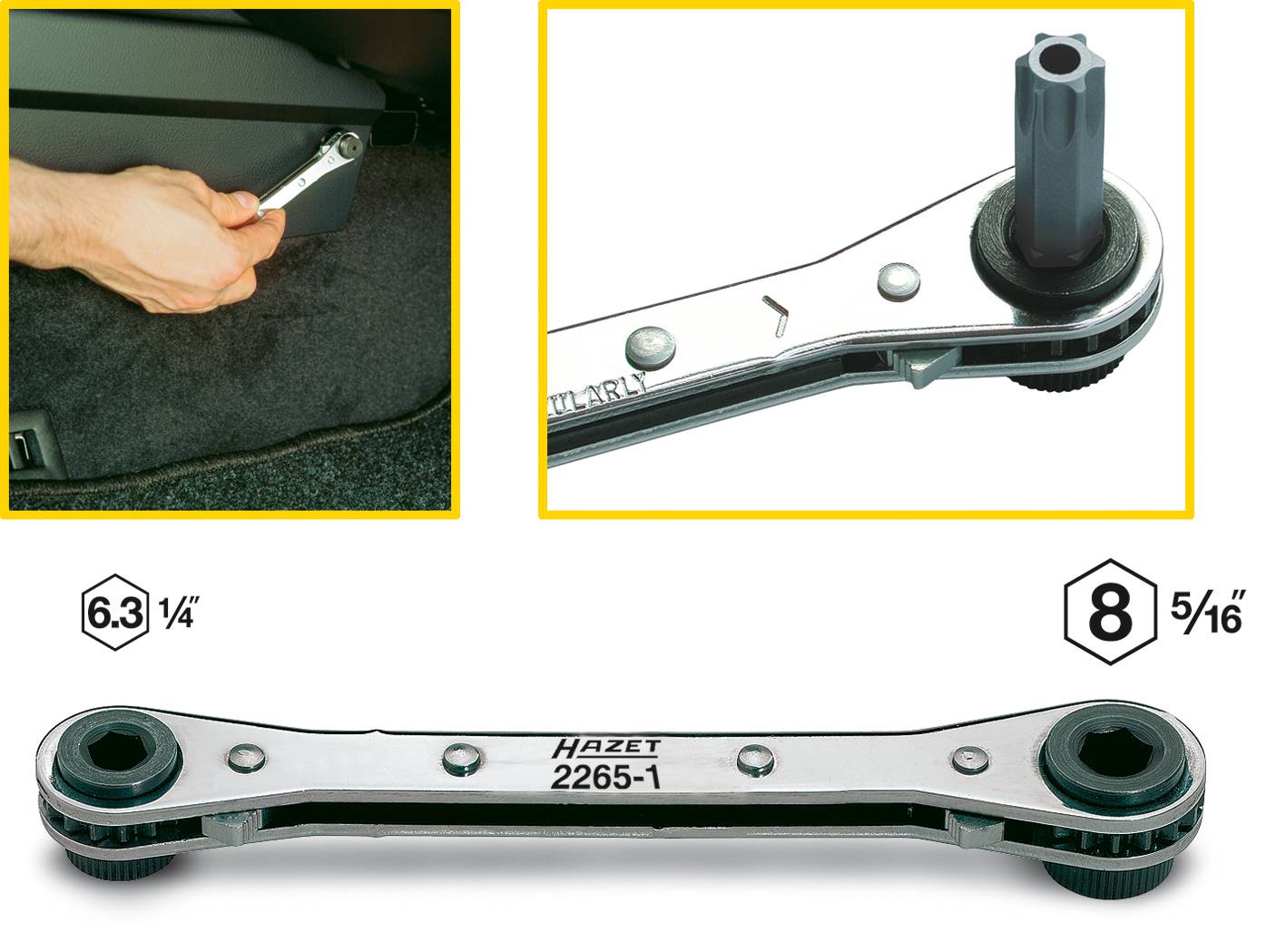 Hazet 2265-1 Bit-Ratsche 1/4" (6.3 mm), 5/16" (8 mm) 140 mm