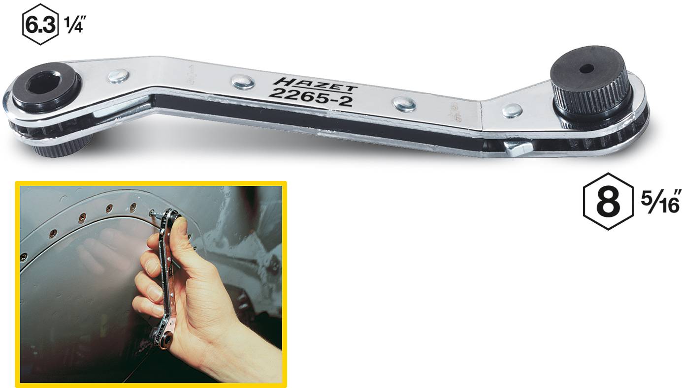 Hazet 2265-2 Bit-Ratsche 1/4" (6.3 mm), 5/16" (8 mm) 137 mm