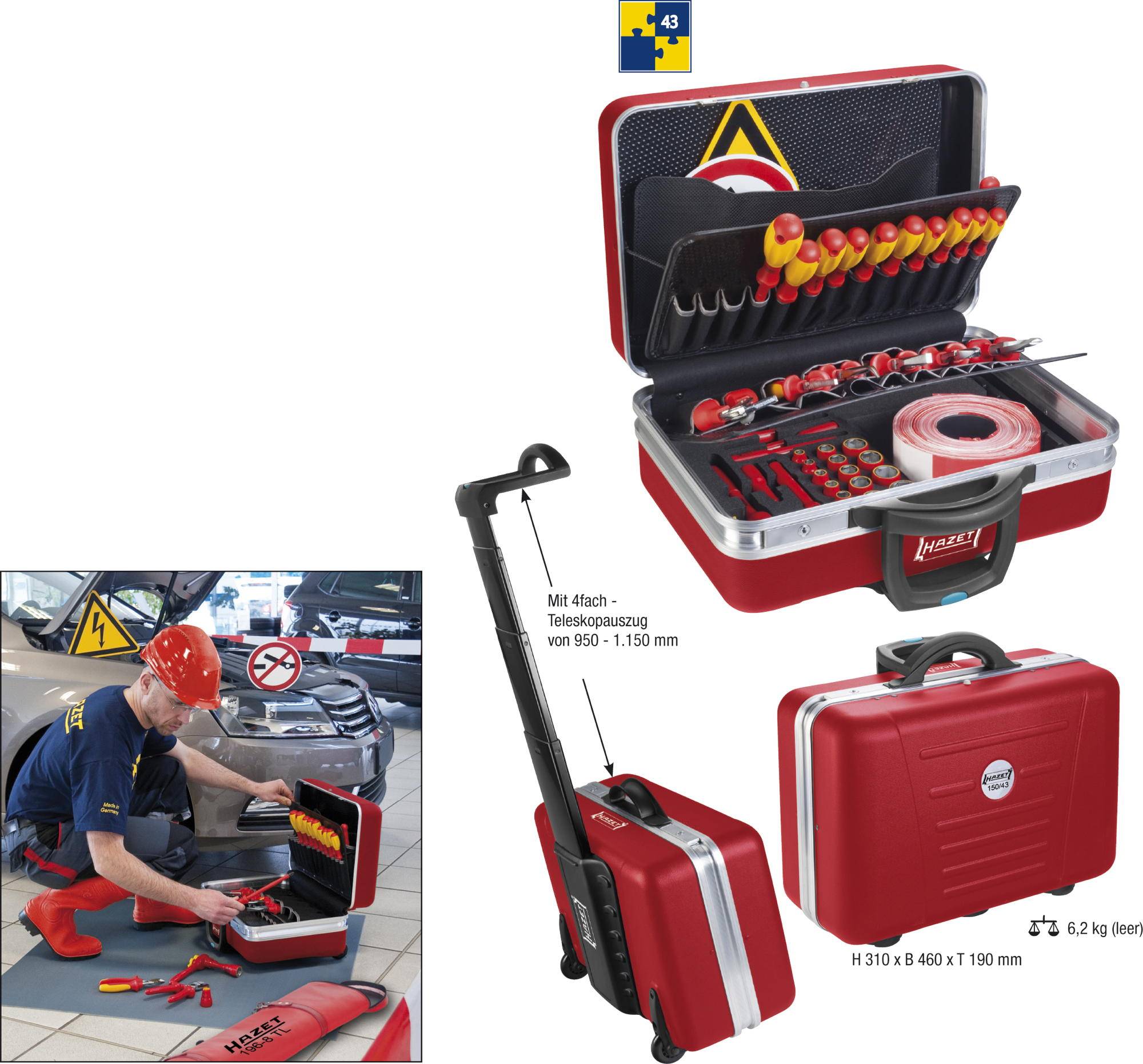 Hazet 150/43 Werkzeug-Satz für Hybrid- und Elektrofahrzeuge