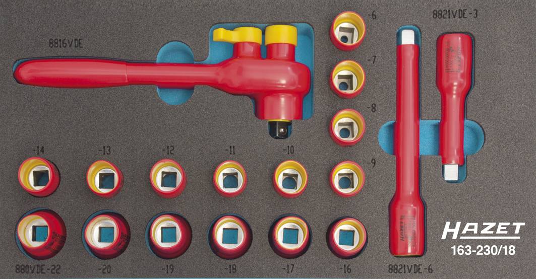 Hazet Steckschlüsselsatz metrisch 3/8" (10 mm) 18teilig 163-230/18