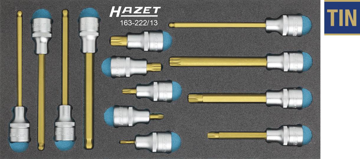Hazet Steckschlüssel-Bit-Einsatz-Set 1/2" (12.5 mm) 13teilig 163-222/13