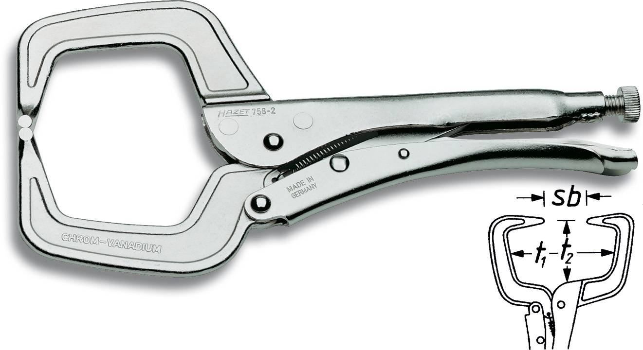 Hazet 758-2 Klammer-Gripzange 0 - 90 mm 280 mm