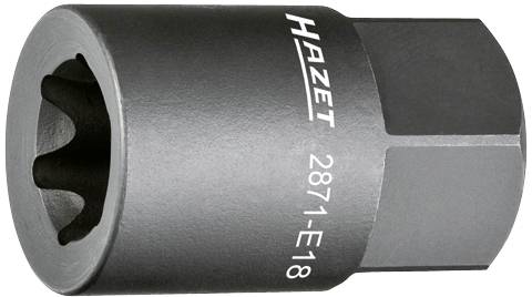 Steckschlüsseleinsatz der Marke Hazet, Modellnummer 2871-E18, geeignet für Arbeiten an Fahrzeugen oder in der Werkstatt.