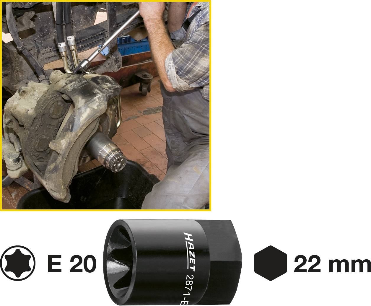 Hazet 2871-E20 Bremssattel TORX® Einsatz