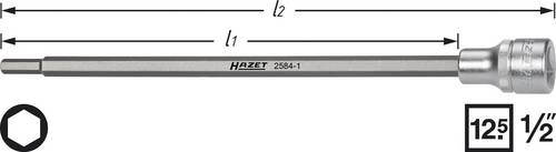 Hazet 2584-1 Innen-Sechskant Saugrohr-Steckschlüsseleinsatz 6 mm 1/2  (12.5 mm)
