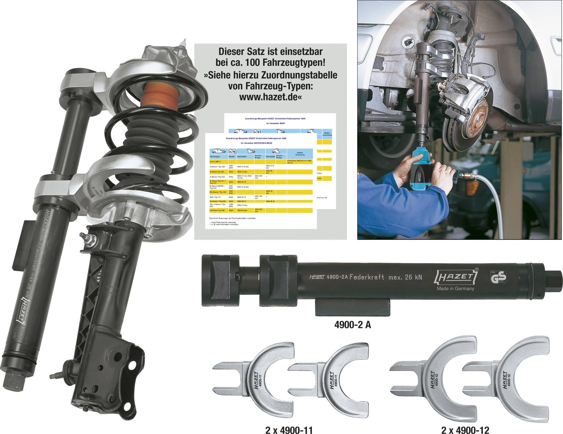 Hazet 4900-2A/5 Sicherheits-Federspanner-Satz