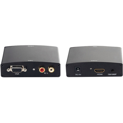 Inakustik AV Konverter [VGA, Cinch - HDMI] 1600 x 1200 Pixel VGA+Audio naar HDMI met scaler
