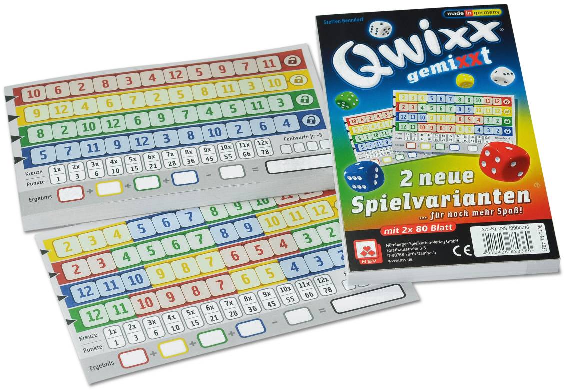 Qwixx gemiXXt Zusatzblöcke