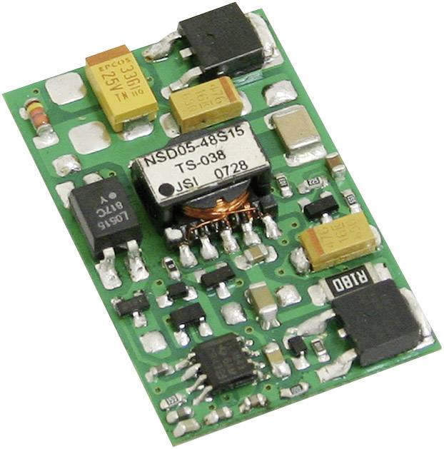Eine grüne Leiterplatte mit verschiedenen elektronischen Bauteilen, darunter Chips, Widerstände und Kondensatoren, zeigt ein kompaktes Schaltungsdesign.