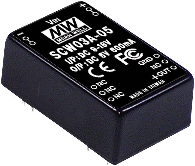 MW Mean Well SCW03A-12 DC/DC-Wandler 3 W Anzahl Ausgänge: 1 x Inhalt 1 St.