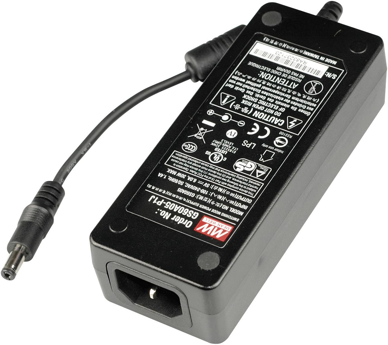 MW Mean Well GS60A07-P1J Tischnetzteil, Festspannung 7.5 V/DC 6 A 45 W