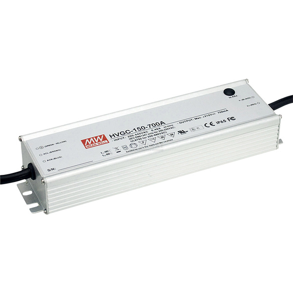 Mean Well HVGC-150-1400A LED driver Constant current 149.8 W 1.4 A 12 - 107 V DC dimmable, PFC circuit, Surge protection