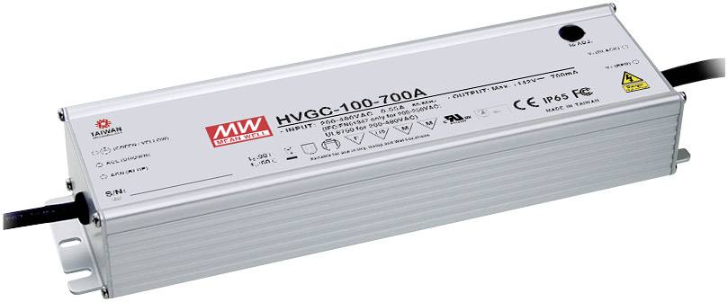 Mean Well MW HVGC-100-350A LED-Treiber Konstantstrom 99W 0.35A 29 - 285 V/DC dimmbar, PFC-Schaltkreis, Überlastschutz