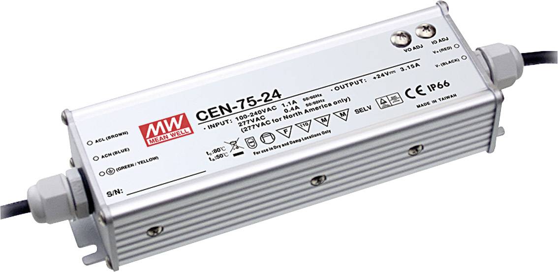 MW Mean Well CEN-75-48 LED-Treiber, LED-Trafo Konstantspannung, Konstantstrom 75 W 0 - 1.57 A 36 - 48 V/DC dimmbar, PFC-Schaltkreis, Überlastschutz