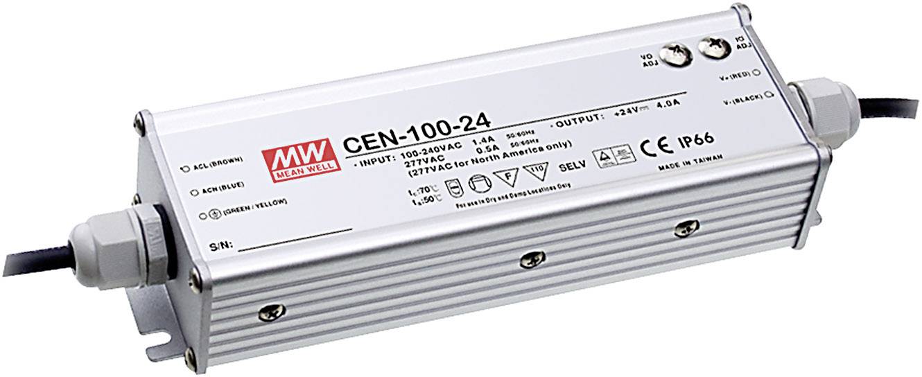 MW Mean Well CEN-100-54 LED-Treiber, LED-Trafo Konstantspannung, Konstantstrom 95 W 0 - 1.77 A 35.1 - 54 V/DC dimmbar, PFC-Schaltkreis, Überlastschu