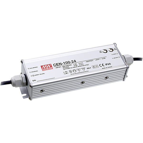 Mean Well CEN-100-54 LED-Treiber, LED-Trafo Konstantspannung, Konstantstrom 95W 0 - 1.77A 35.1 - 54 V/DC dimmbar, PFC-Schaltkreis