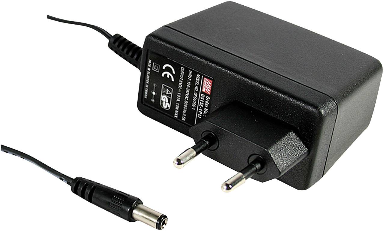 MW Mean Well GS15E-4P1J Steckernetzteil, Festspannung 15 V/DC 1000 mA 15 W