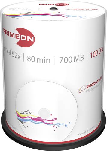 Primeon 2761106 CD-R 80 Rohling 700 MB 100 St. Spindel Bedruckbar