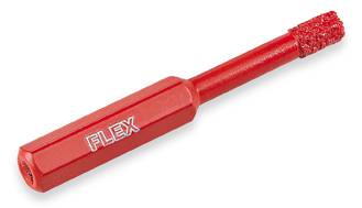 Ein roter, zylindrischer Schleifkopf von Flex, geeignet für präzises Schleifen und Polieren.