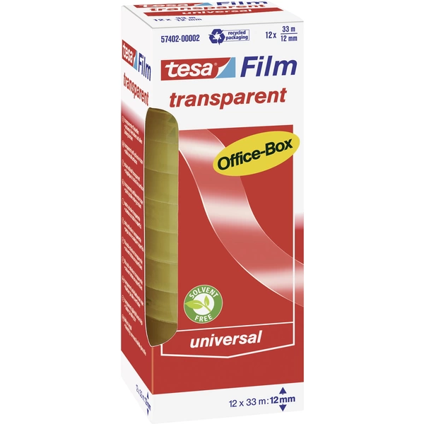 TESA OFFICE-BOX 57402-00002-01 tesafilm Transparent (L x B) 33m x 12mm 12St. TESA OFFICE-BOX 57402-00002-01 tesafilm Transparent (L x B) 33m x 12mm 12St.