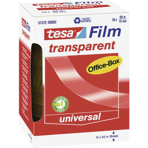 TESA OFFICE-BOX 57372-00002-01 tesafilm Transparent (L x B) 66m x 15mm 10St.