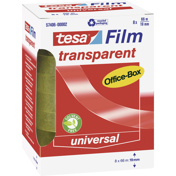TESA OFFICE-BOX 57406-00002-01 tesafilm Transparent (L x B) 66m x 19mm 8St.
