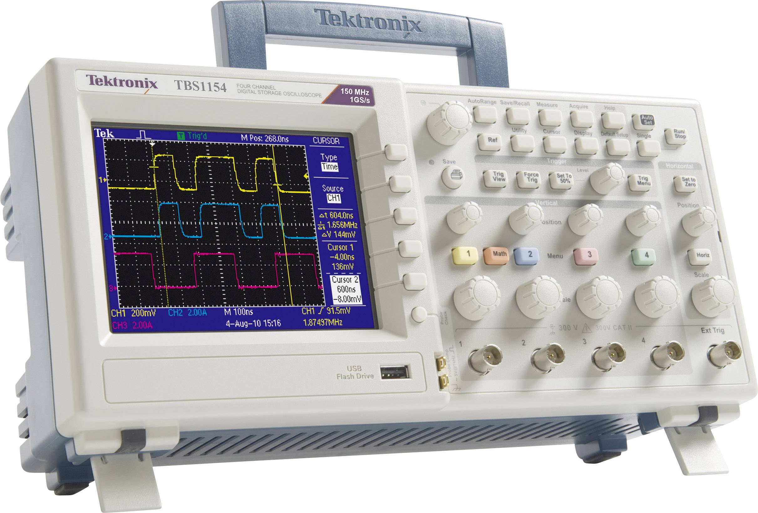 Tektronix TBS1064 Digital-Oszilloskop kalibriert (ISO) 60MHz 4-Kanal 1 GSa/s 2.5 kpts 8 Bit Digital-Speicher (DSO)
