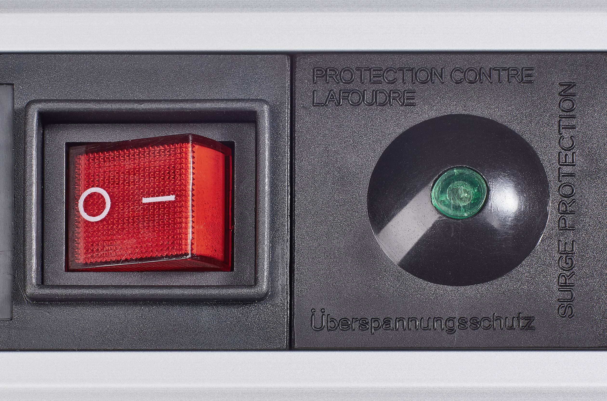 Renkforce 614A-CMB-S Überspannungsschutz-Steckdosenleiste 6fach Schwarz Schutzkontakt 1St.