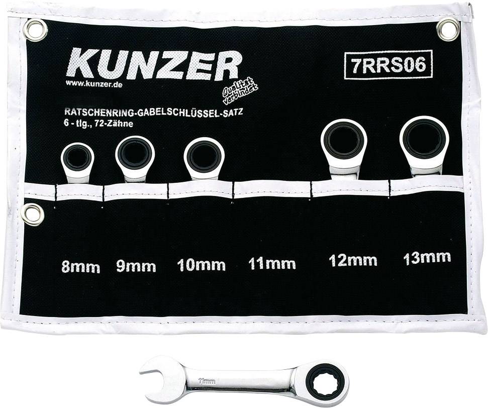 Kunzer 7RRS06 Knarren-Ring-Maulschlüssel-Satz 6teilig Schlüsselweite (Metrisch) 8 - 13mm