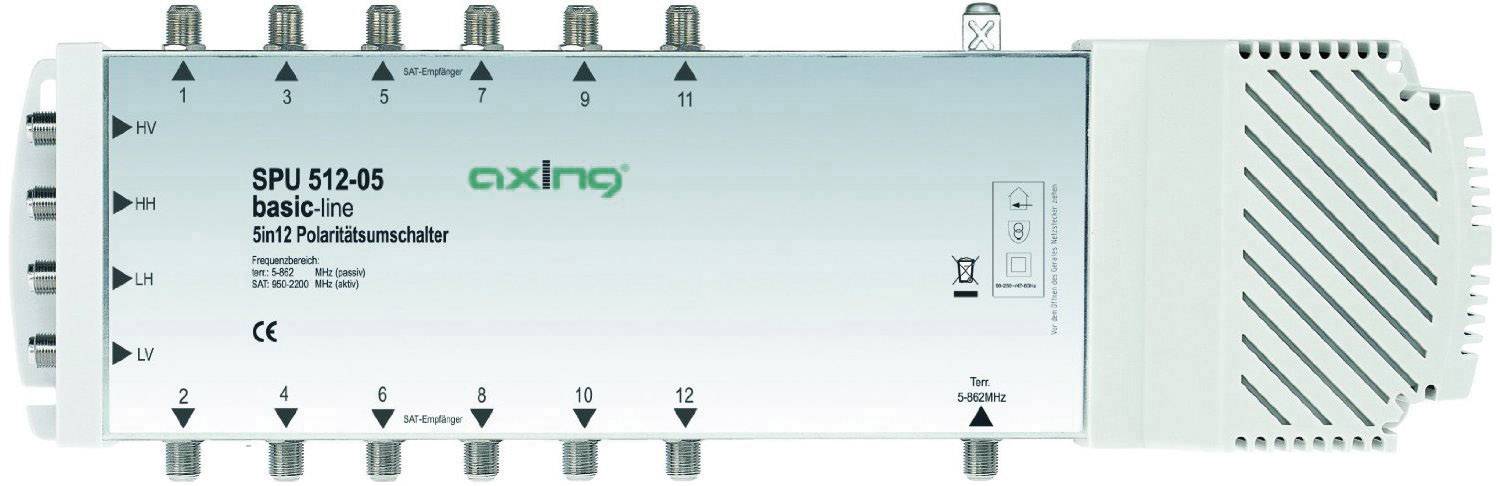 Axing SPU 512-05 SAT Multischalter Eingänge (Multischalter): 5 (4 SAT/1 terrestrisch) Teilnehmer-Anzahl: 12 Quad-LNB-tauglich