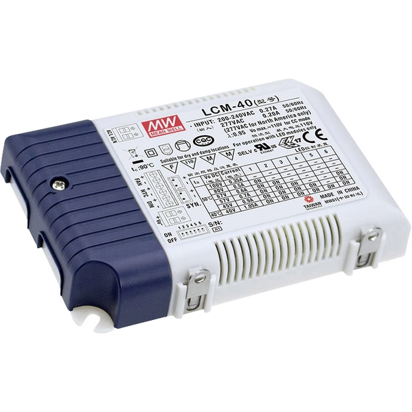 Mean Well MW LCM-40DA LED-Treiber Konstantstrom 42 W 0.35 - 1.05 A 2 - 100 V/DC dimmbar, PFC-Schalt Mean Well MW LCM-40DA LED-Treiber Konstantstrom 42 W 0.35 - 1.05 A 2 - 100 V/DC dimmbar, PFC-Schalt