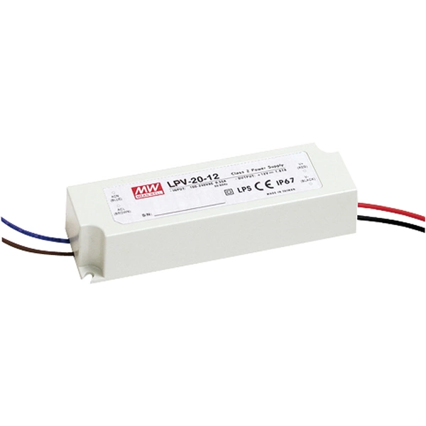 Mean Well MW LPV-20-24 LED-Trafo Konstantspannung 20 W 0 - 0.84 A 24 V/DC nicht dimmbar, Überlastsc Mean Well MW LPV-20-24 LED-Trafo Konstantspannung 20 W 0 - 0.84 A 24 V/DC nicht dimmbar, Überlastsc