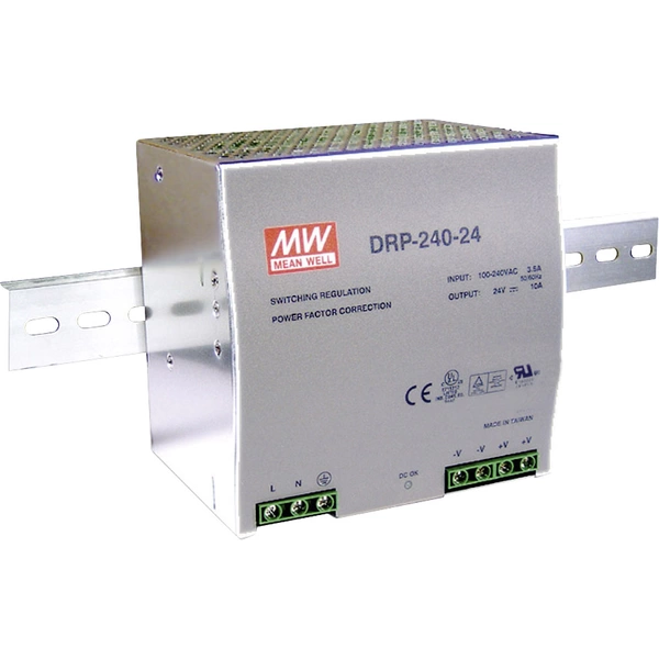 MW Mean Well DRP-240-24 Hutschienen-Netzteil (DIN-Rail) 24 V/DC 10 A 240 W Anzahl Ausgänge:1 x Inhalt 1 St. MW Mean Well DRP-240-24 Hutschienen-Netzteil (DIN-Rail) 24 V/DC 10 A 240 W Anzahl Ausgänge:1 x Inhalt 1 St.