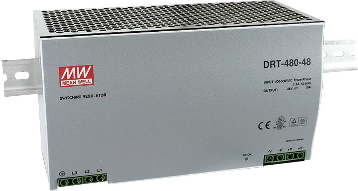 Mean Well DRT-480-48 Hutschienen-Netzteil (DIN-Rail) 48 V/DC 10 A 480 W 1 x