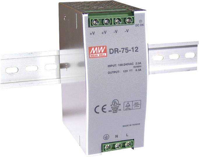 Mean Well DR-75-48 Hutschienen-Netzteil (DIN-Rail) 48 V/DC 1.6 A 76.8 W 1 x