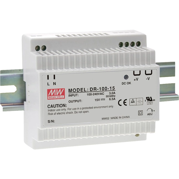 Mean Well DR-100-24 Hutschienen-Netzteil (DIN-Rail)  24 V/DC 4.2 A 100 W 1 x Mean Well DR-100-24 Hutschienen-Netzteil (DIN-Rail)  24 V/DC 4.2 A 100 W 1 x