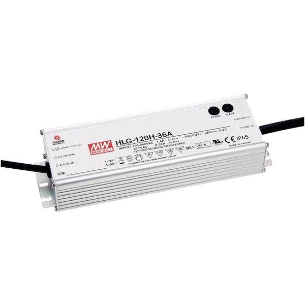 Mean Well MW HLG-120H-24A LED-Treiber, LED-Trafo Konstantspannung, Konstantstrom 120W 5A 24 V/DC PFC-Schaltkreis, Überlastschutz Mean Well MW HLG-120H-24A LED-Treiber, LED-Trafo Konstantspannung, Konstantstrom 120W 5A 24 V/DC PFC-Schaltkreis, Überlastschutz