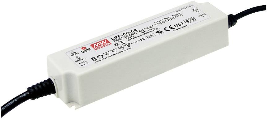 Mean Well MW LPF-60-12 LED-Treiber, LED-Trafo Konstantspannung, Konstantstrom 60 W 5 A 7.2 - 12 V/D