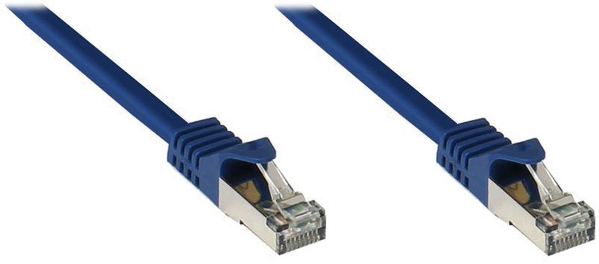 Good Connections® RJ45 Patchkabel mit Cat. 7 Rohkabel und Rastnasenschutz (RNS®), S/FTP, PiMF, 500MHz, blau, 30m