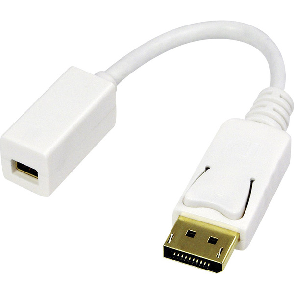 LogiLink CV0040 DisplayPort Adapter [1x DisplayPort Stecker - 1x Mini-DisplayPort Buchse] Weiß vergoldete Steckkontakte 15.00cm