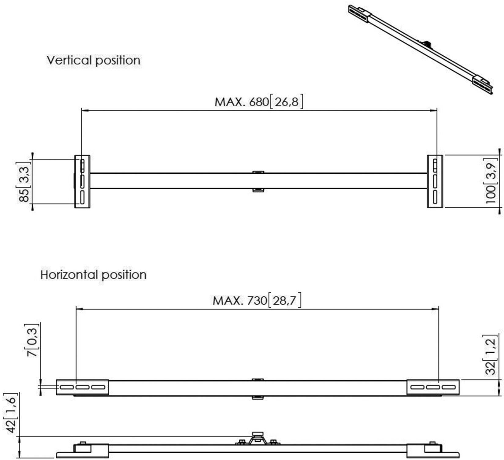 Vogel's SOUND 3400 Soundbar-Halterung Starr Wandabstand (max.): 4.2 cm Schwarz 1 St.