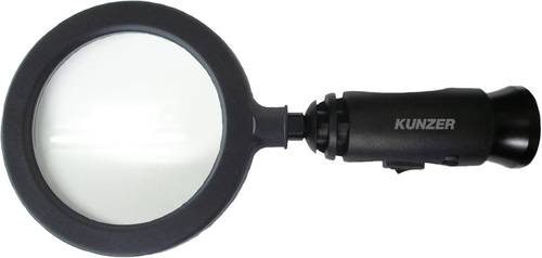 Kunzer 7LL01 Handlupe mit LED-Beleuchtung Linsengröße: (Ø) 90mm Schwarz