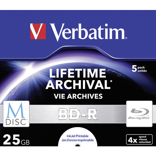Blu-ray M-DISC vierge Verbatim 43823 25 GB 5 pc(s) jewelcase imprimable